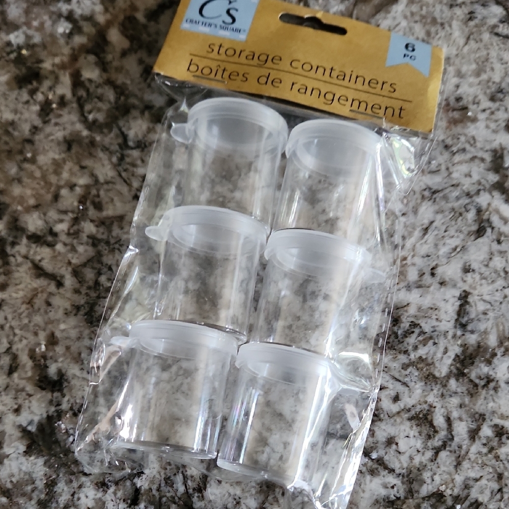 Small 1 Inch Clear Storage Containers Set Of Six Small Snap Lid Containers New